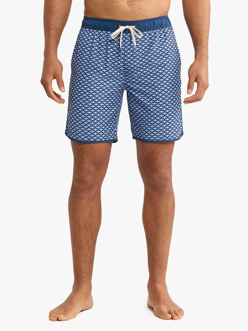 Fair Harbor The Anchor Swim Trunks Navy Geometric Print Lined Beach X-Large